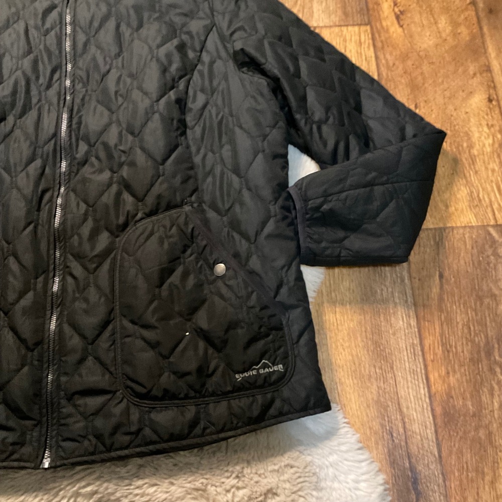 Eddie Bauer Quilted Zip Jacket Size XXL‎ Black  Lightweight Womens - Picture 2 of 6